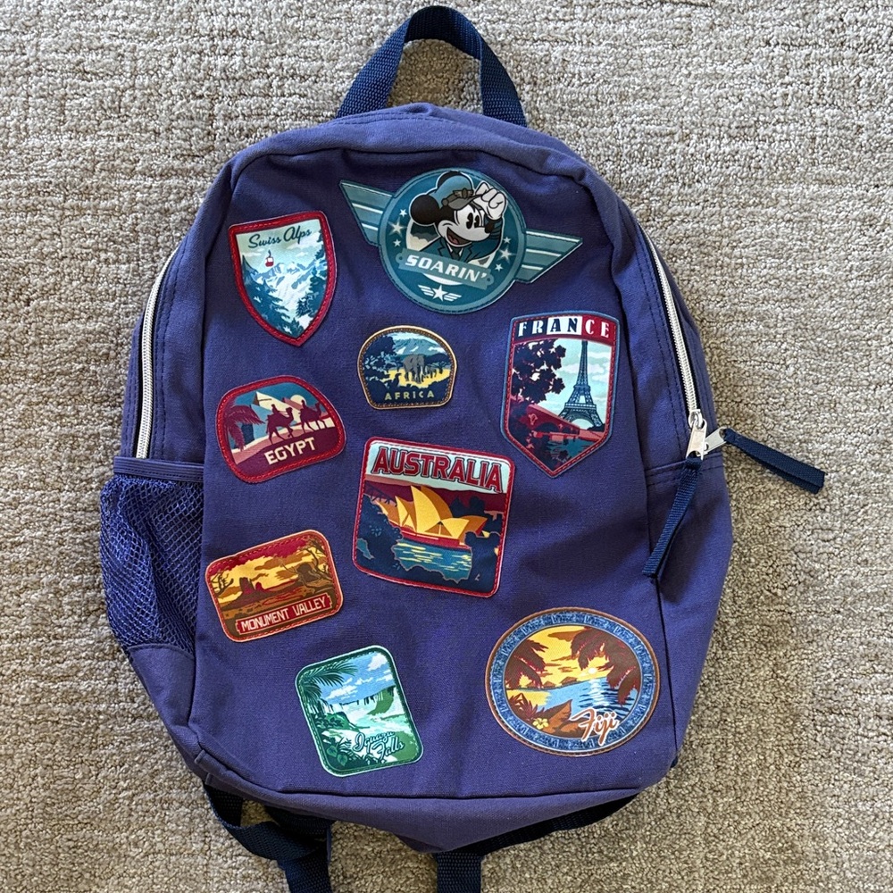 Disney Backpack - Pilot Mickey Soarin Around The World Patches